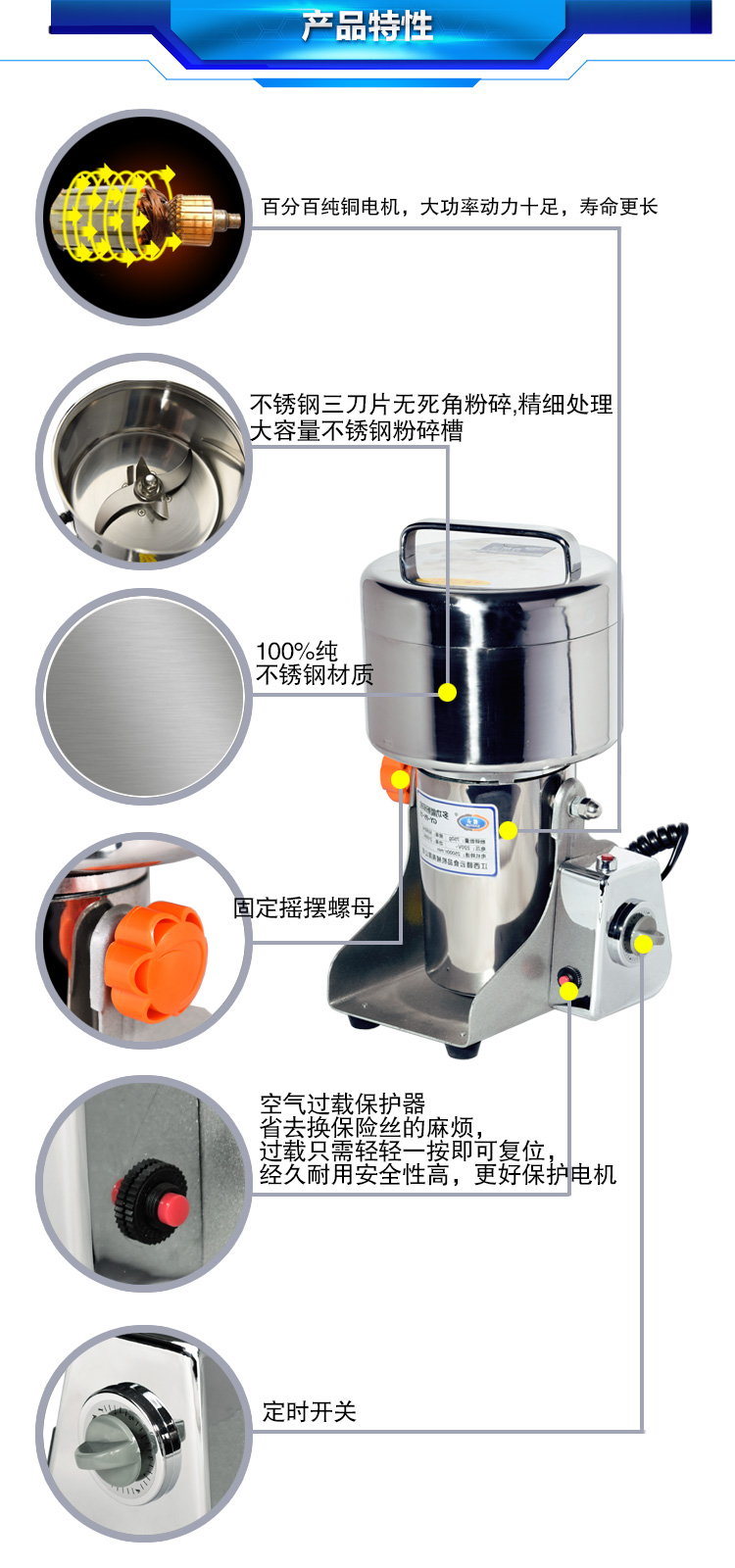 750克粉碎機(jī)細(xì)節(jié)優(yōu)勢